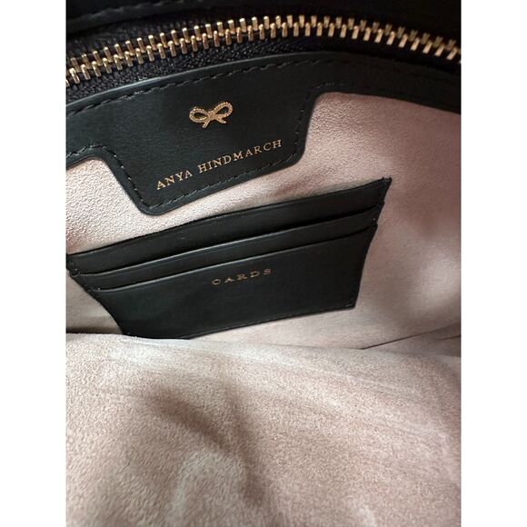 Anya Hindmarch Georgiana All Over Wink Sticker Clutch Bag Black Leather - Picture 3 of 9